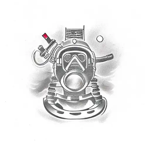 Warrior Diver With A Diving Helmet