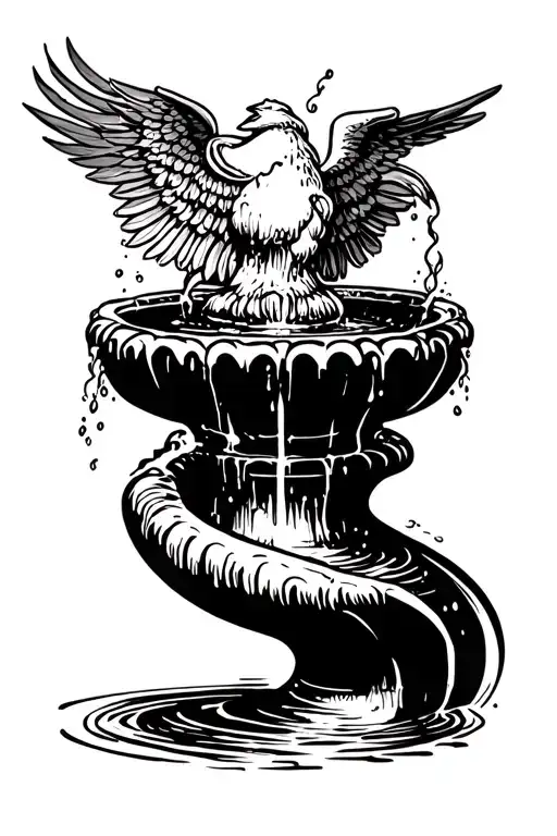 Black And White Water Fountain