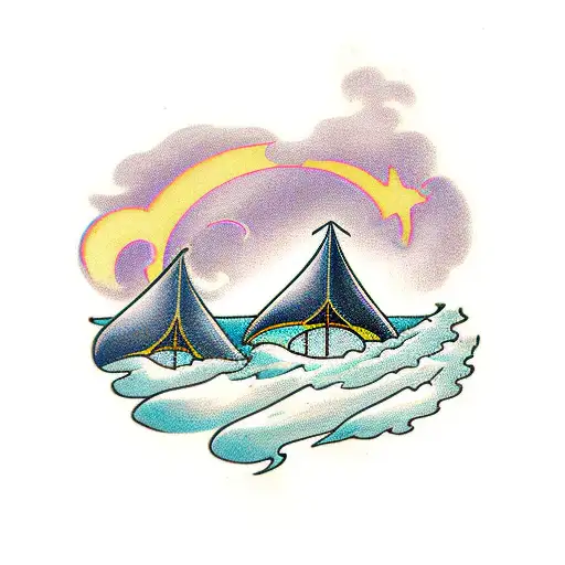 Small Tent On A Beach In Distance