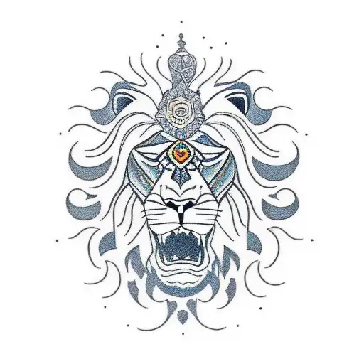 Lion With Mandala Art