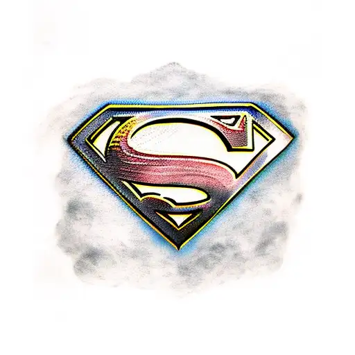 Superman Logo 3D Bursting From Skin Tattoo
