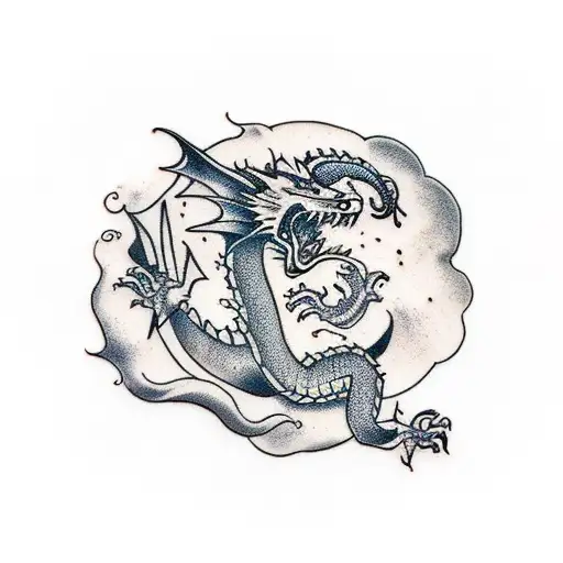 A Dragon Breathing Out Coffee Steam