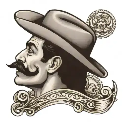 Man With Cowboy Hat And Mustache