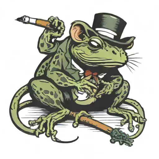 Rat And Frog Smoking