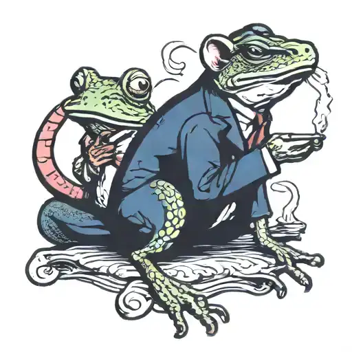 Rat And Frog Smoking