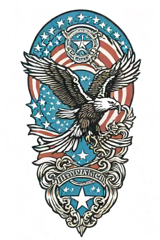 Patriotic Eagle Flag Intertwined