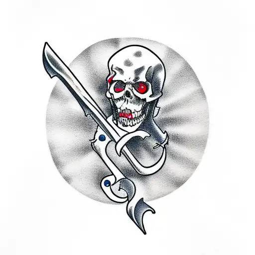 Grim Reaper That Walks To The Romainan Timewith Fallen Angels And A Church