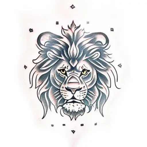 Warrior Kneeling Lion Head