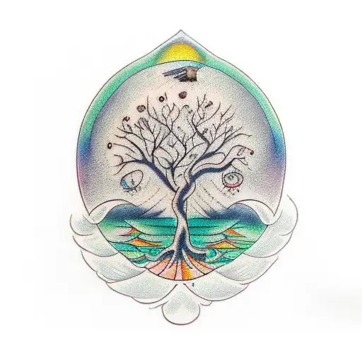 Tree Of Life With Hawk