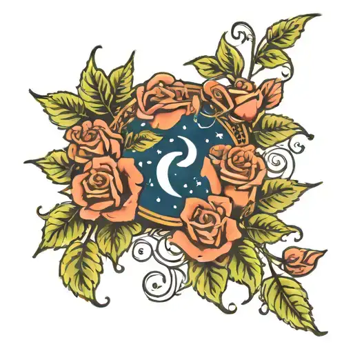 Vines And Roses And Moon