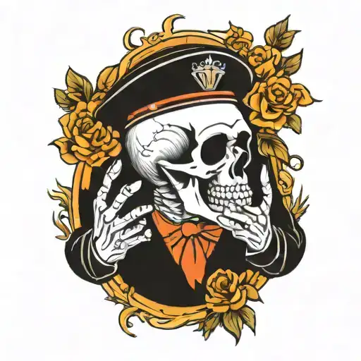 Skull Crying Into Hands