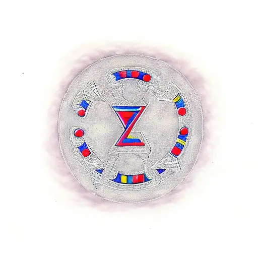 Ankh Symbol With Letters A And Z