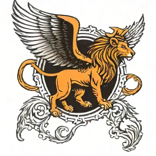 Lion Morphing Into Pheonix