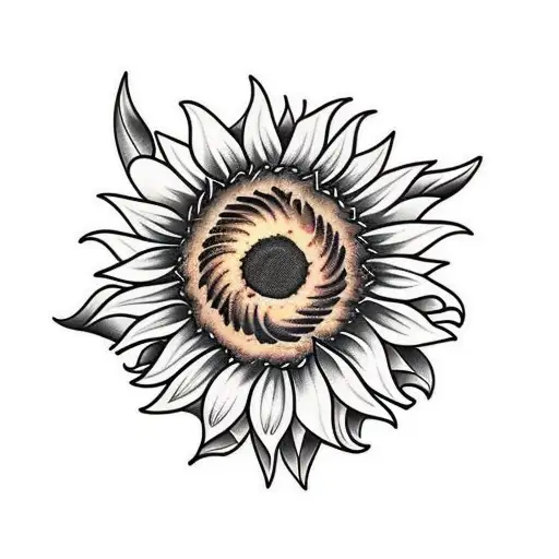 Sunflower And Knife Behind