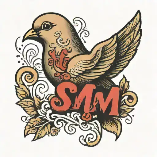 Dove With The Letters S And M Hidden