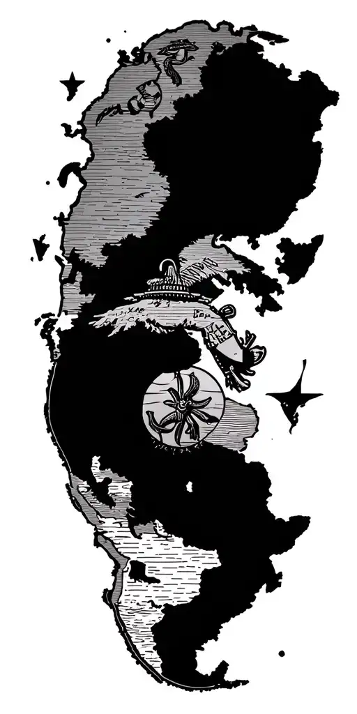 Marine Corps Ocean Scene Map Outline