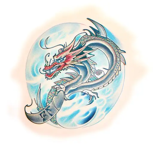 Dragon Holding A Sword