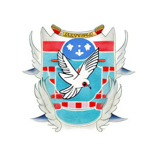 A Small Dove Carrying The Croatian Flag In Its Beak