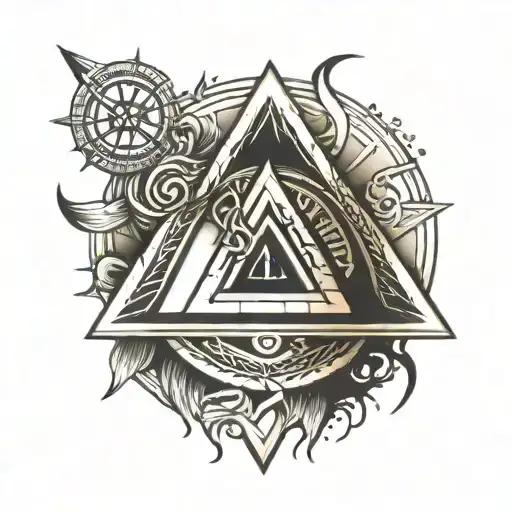 Valknut And Viking Compass