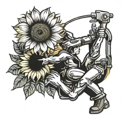 Mechanic And A Sunflower