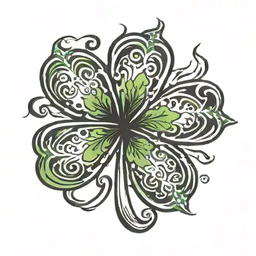 4 Leaf Clover With Flames