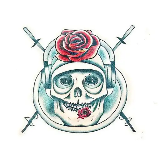 Creepy Vinyl Player With Roses