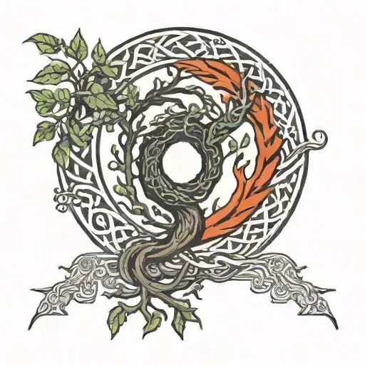 Ouroboros With A Yggdrasil In The Middle