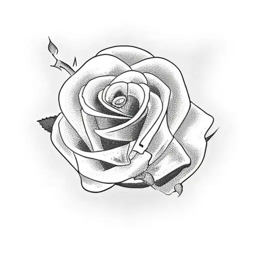 Simple Style Skeleton Hand Holding A Rose With Stem