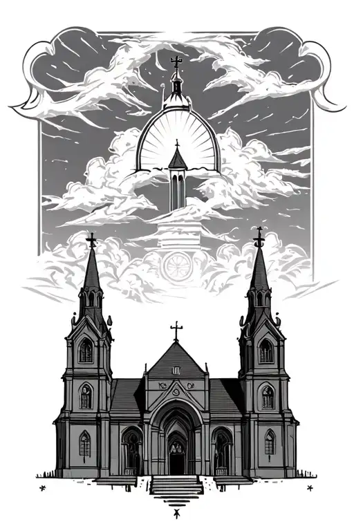 Black And Grey Cathedral With Towers