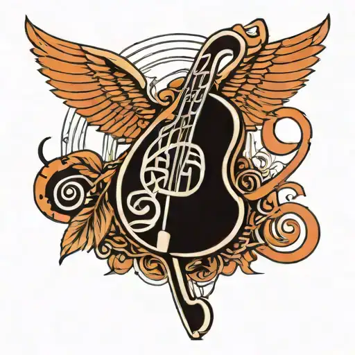 A Survivor Symbol Intertwined With Musical Notes