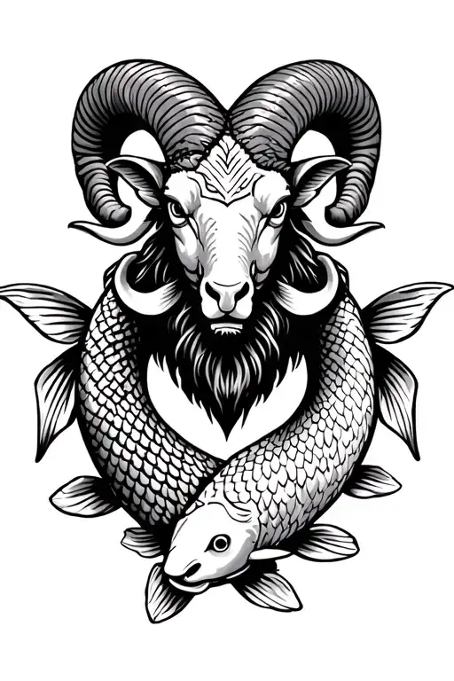 Ram With 2 Koi Fish Around It