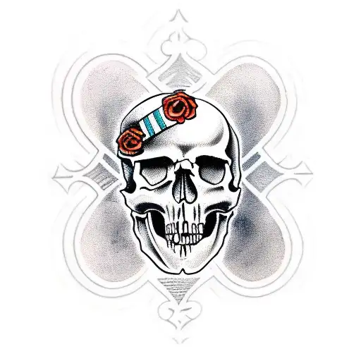 Skull With Sign Of The Cross