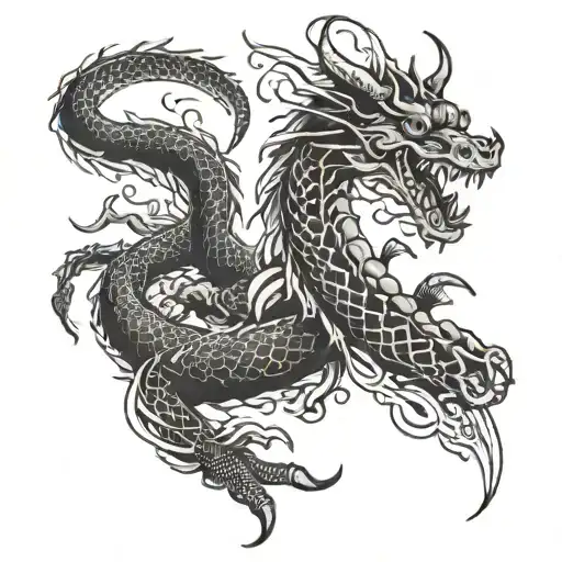 Dragon And A Centipede Black Sleeve