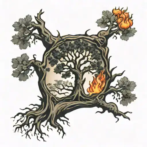 Two Family Tree Burning