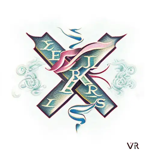 V And R Alphabet Representing Eternal Love
