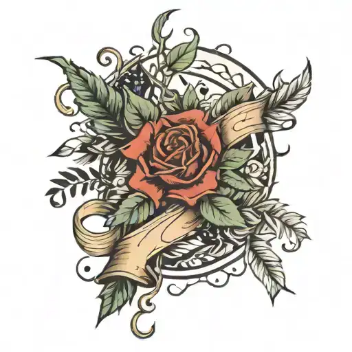 A Ribbon Wrapping Around My Arm With Nature Art Filling In The Big Spaces