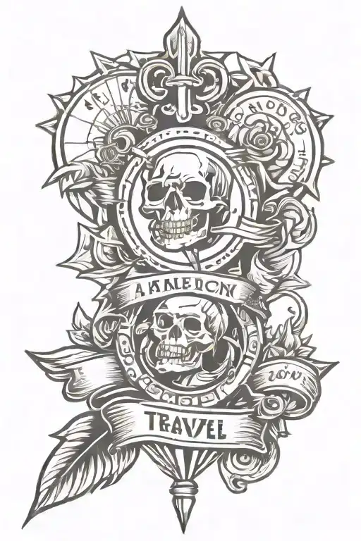 Gym X Money X Travel X Events Tattoo Design