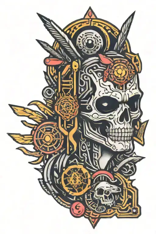 Ornament From The Game Cyberpunk 2078 In Chicano Style