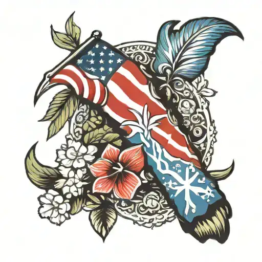 Hawaiian Greek Patriotic Arm Sleeve