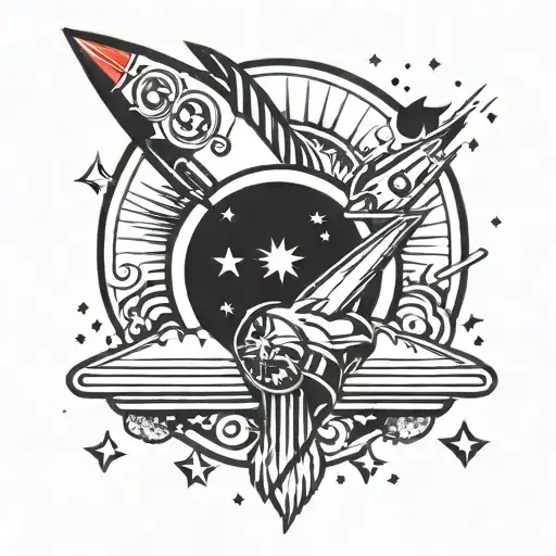 Rocket Ship With Circle