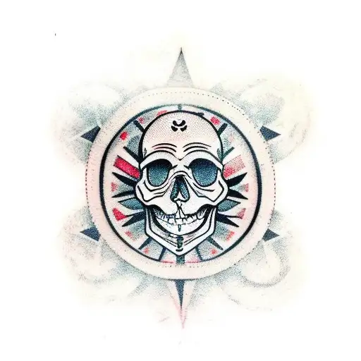 Skull Vikingo And Compass