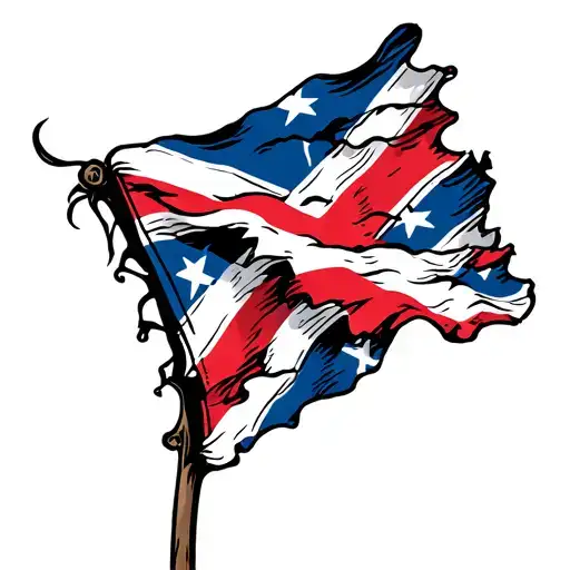 Tattered Scottish Flag Ripping