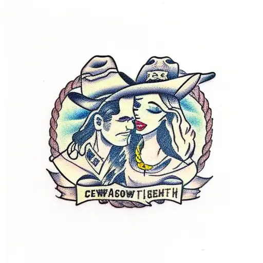 Cowgirl Cowboy Couple