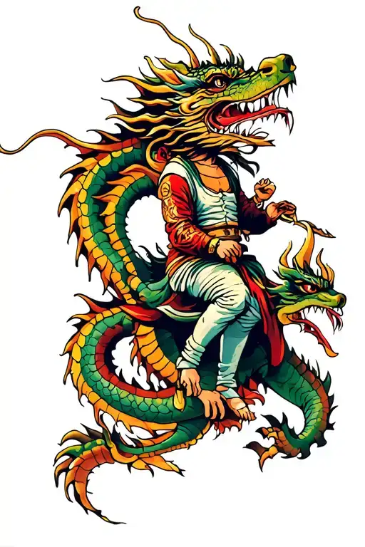 A Person Riding A Dragon