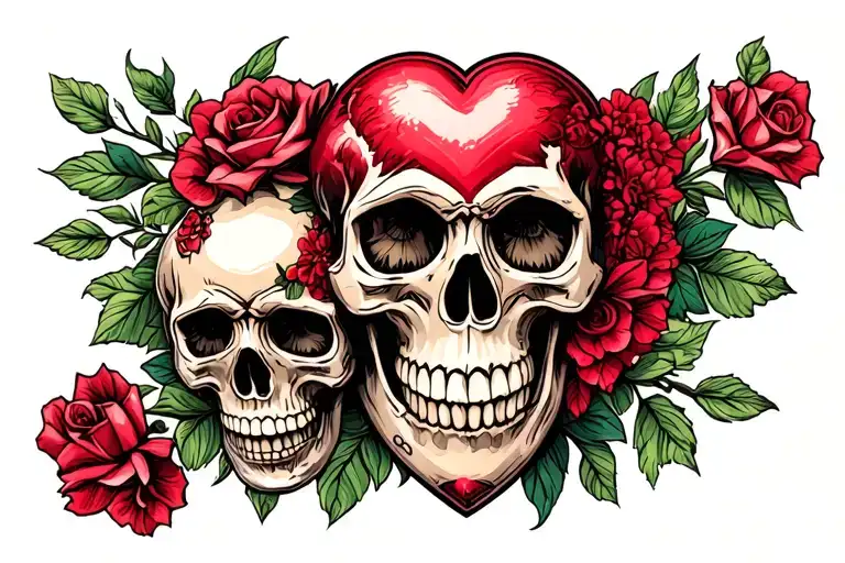 Heart Skull Adorned