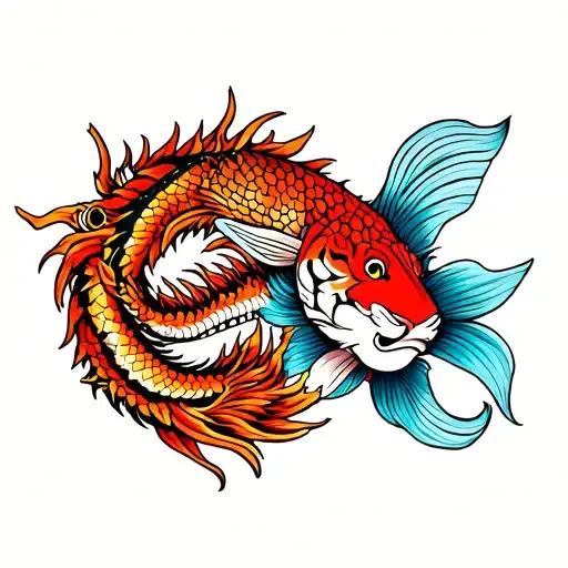 Dragon Tiger Koi Fish