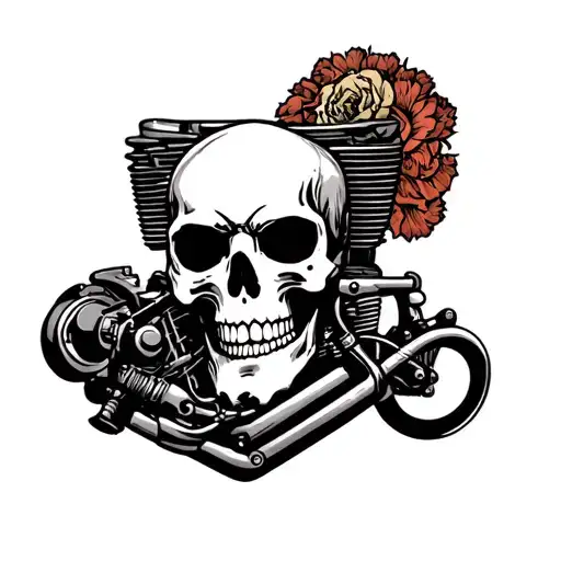 Motorcycle Engine Skull