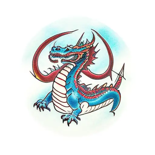 An Occidental Dragon Crossed Mixed With A Sword