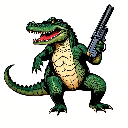 Crocodile With A Gun