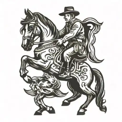 Riding Horse Rearing Up